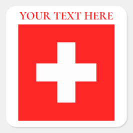 Pegatina Cuadrada Bandera Suiza Personalizada Schweiz Europa Suiza