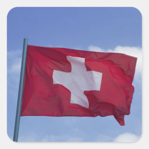 Pegatina Cuadrada Bandera suiza RF)