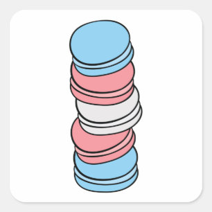 Pegatina Cuadrada Bandera Transgénero Orgullo Gay Lgbtq Macaron Squa