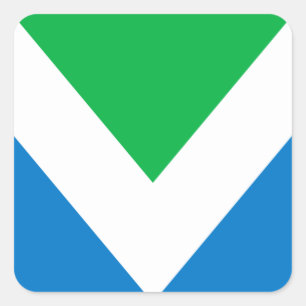 Pegatina Cuadrada Bandera vegana internacional