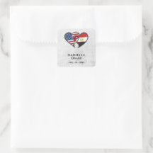 Banderas de corazón egipcio americano Bodas