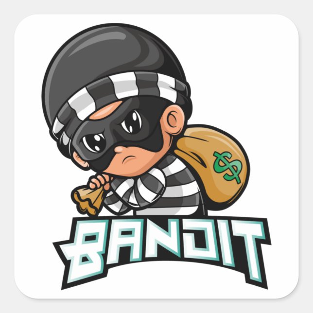 Pegatina Cuadrada Bandit (Anverso)