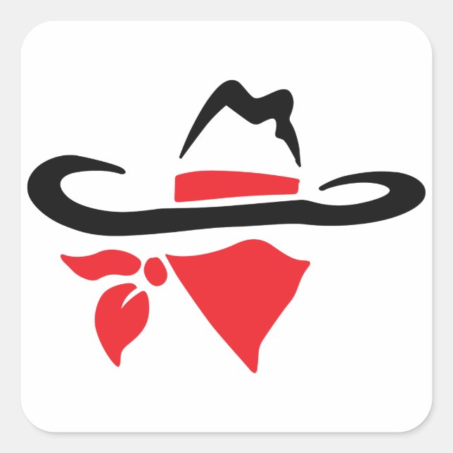 Pegatina Cuadrada Bandit Outlaw (Anverso)
