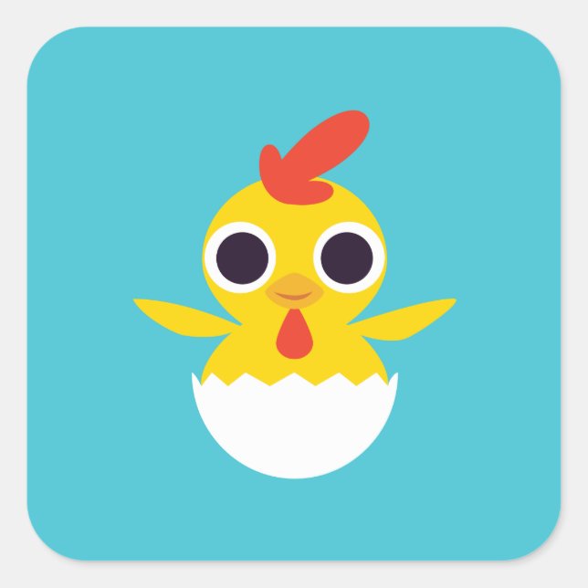 Pegatina Cuadrada Bandit the Chick (Anverso)