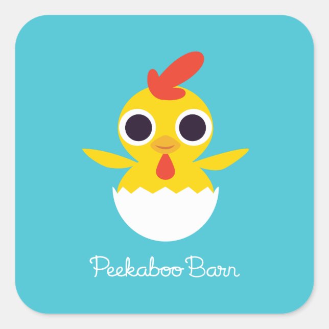 Pegatina Cuadrada Bandit the Chick (Anverso)