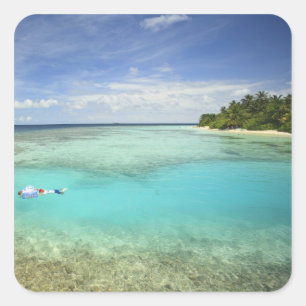 Pegatina Cuadrada Bandos Island Resort, Atolón North Male, Las