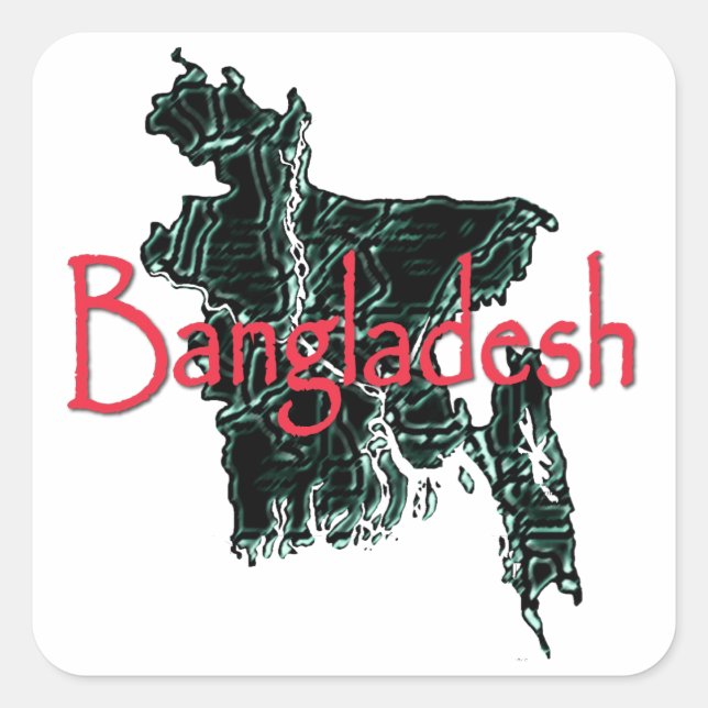 Pegatina Cuadrada Bangladesh (Anverso)