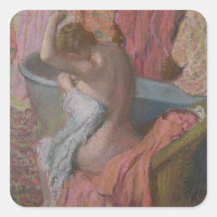 Pegatina Cuadrada Bañista de Edgar Degas el  