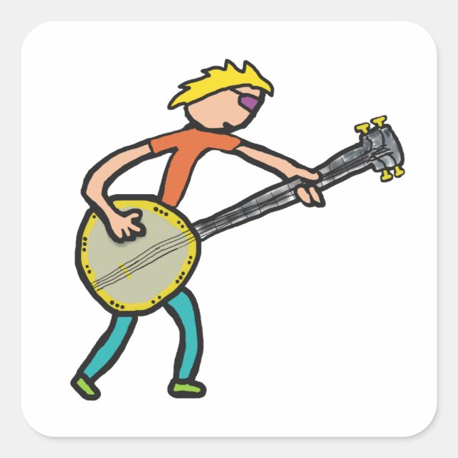 Pegatina Cuadrada Banjo (Anverso)
