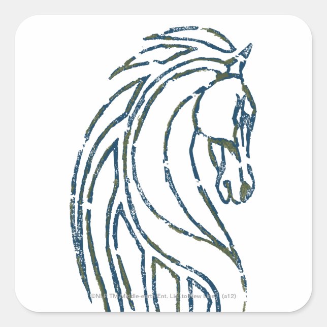 Pegatina Cuadrada Banner del Salón Rohan Kings (Anverso)