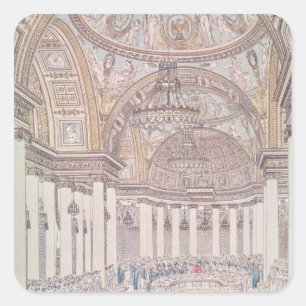 Pegatina Cuadrada Banquete imperial en el salón magnífico