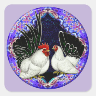 Pegatina Cuadrada Bantam Circle japonés