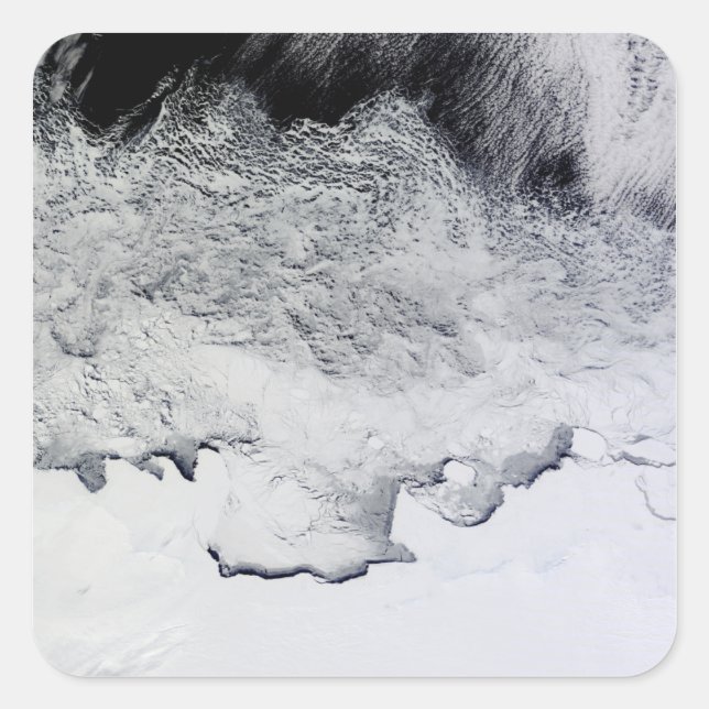 Pegatina Cuadrada Banzare, Sabrina y Costas Budas, Antártida (Anverso)