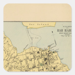 Pegatina Cuadrada Bar Harbour