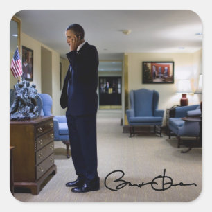 Pegatina Cuadrada Barack Obama