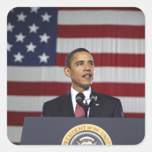 Pegatina Cuadrada Barack Obama