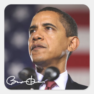 Pegatina Cuadrada Barack Obama