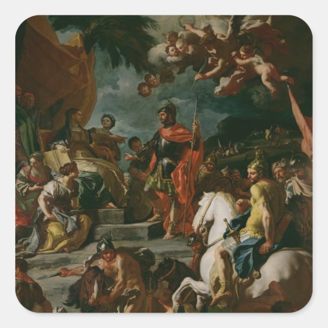 Pegatina Cuadrada Barak y Deborah (Anverso)