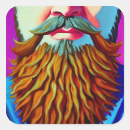 Pegatina Cuadrada Barba