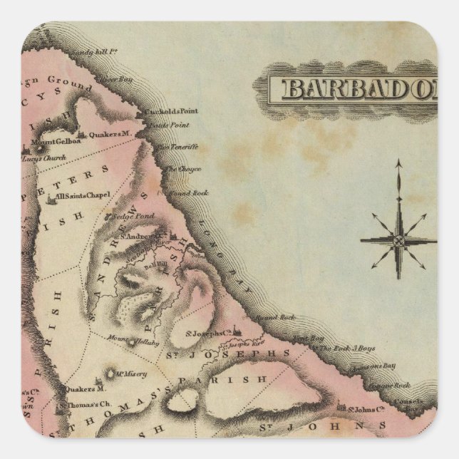 Pegatina Cuadrada Barbadoas 2 (Anverso)