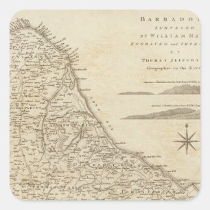 Pegatina Cuadrada Barbadoes