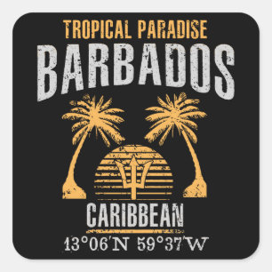 Pegatina Cuadrada Barbados