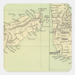 Pegatina Cuadrada Barbados