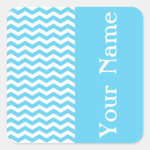 Pegatina Cuadrada Barbados Surf Wave Chevron con nombre