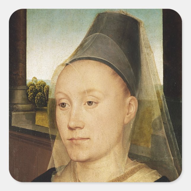 Pegatina Cuadrada Barbara de Vlaenderberch, c.1472-75 (Anverso)