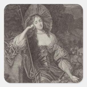 Pegatina Cuadrada Barbara Duchess de Cleaveland (1641-1709) como muj