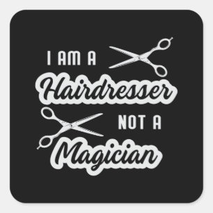 Pegatina Cuadrada Barber Scissors Hair Stylist Barber Scissors Hair