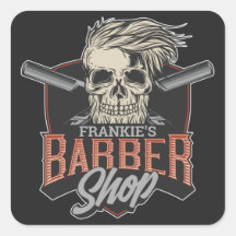 Barbería personalizada Hipster Skull y Razors