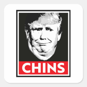Pegatina Cuadrada Barbillas de Trump