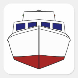 Pegatina Cuadrada Barco de pesca de crucero clásico