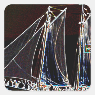 Pegatina Cuadrada Barco de Vela- Fotografía Abstracta