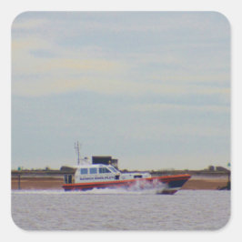 Pegatina Cuadrada Barco piloto de Harwich Haven