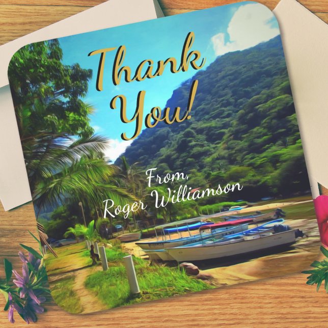 Pegatina Cuadrada Barcos de Mismaloya Gracias 0350 (Subido por el creador)