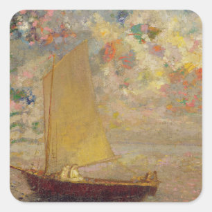 Pegatina Cuadrada Barcos de vela