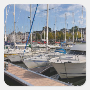 Pegatina Cuadrada Barcos de vela en el puerto de Vannes, Francia