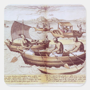 Pegatina Cuadrada Barcos en Goa