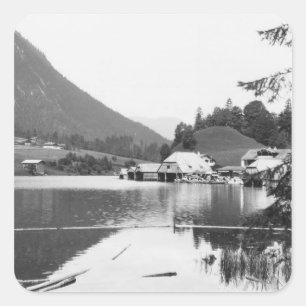 Pegatina Cuadrada Barcos en Konigssee, c.1910