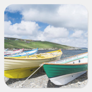 Pegatina Cuadrada Barcos tradicionales