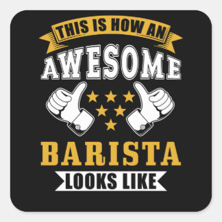Pegatina Cuadrada Barista Gift