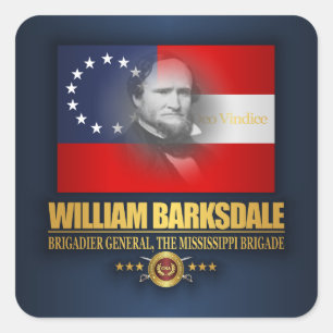Pegatina Cuadrada Barksdale (patriota meridional)