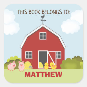 Pegatina Cuadrada Barnyard