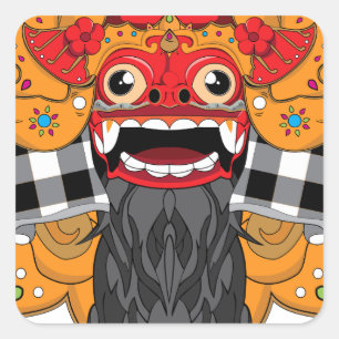 Pegatina Cuadrada Barong Bali