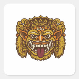 Pegatina Cuadrada Barong Cultural Balinés