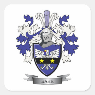 Pegatina Cuadrada Barr Family Crest Coat of Arms