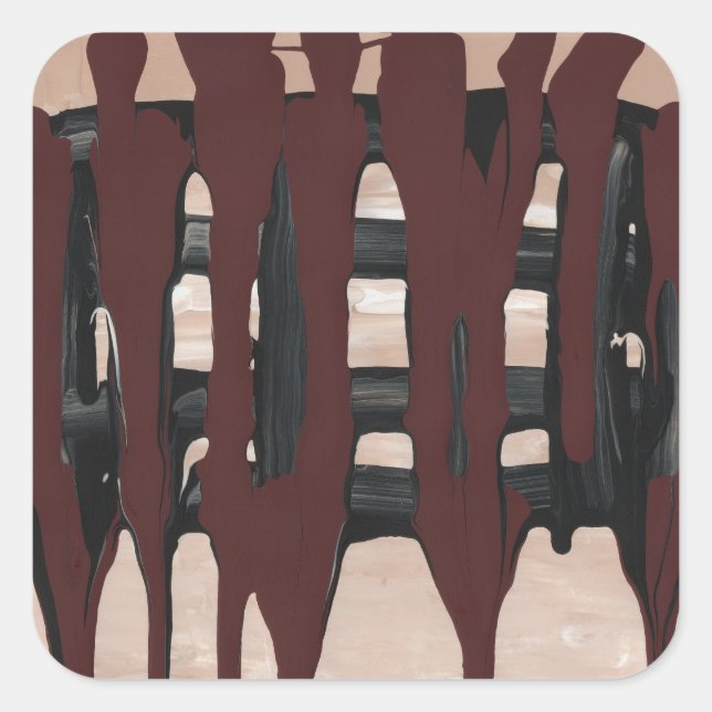 Pegatina Cuadrada Barra de Chocolate Derretido (Anverso)