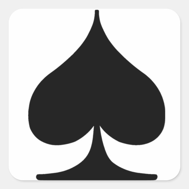 Pegatina Cuadrada Barra de juegos de Poker Suite (Anverso)